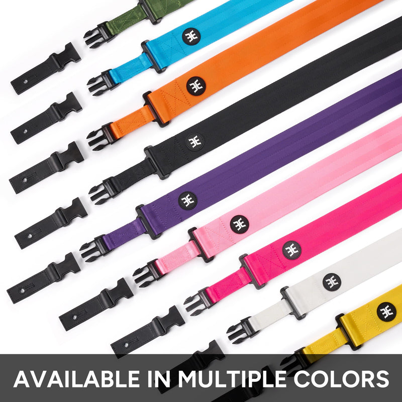 Amumu SNAPLOCK Guitar Strap with Clip - Metallic Gold Nylon for Acoustic, Electric & Bass Guitar - 2" Wide