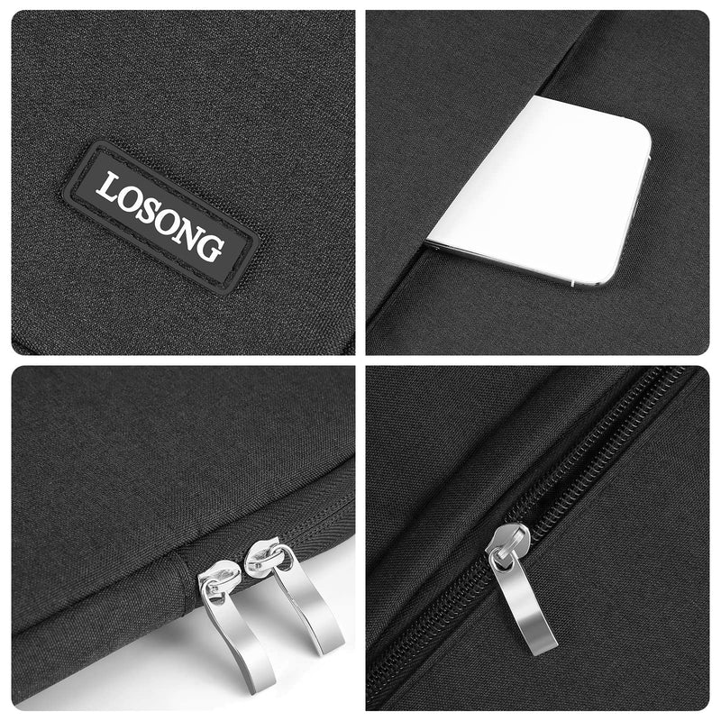 Portable Monitor Case 17.3 Inch for Most 17.3" Portable Monitor | Protective Carrying Sleeve for Travel, Business, Portable Laptop Display Bag with Water Resistant, Accessory Pocket, Black 17.3"