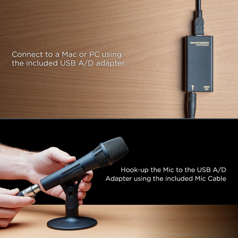 Marantz Professional M4U – USB Condenser Microphone For Podcast Projects and Streaming with Audio Interface, Mic Cable and Desk Stand M4U USB Mic