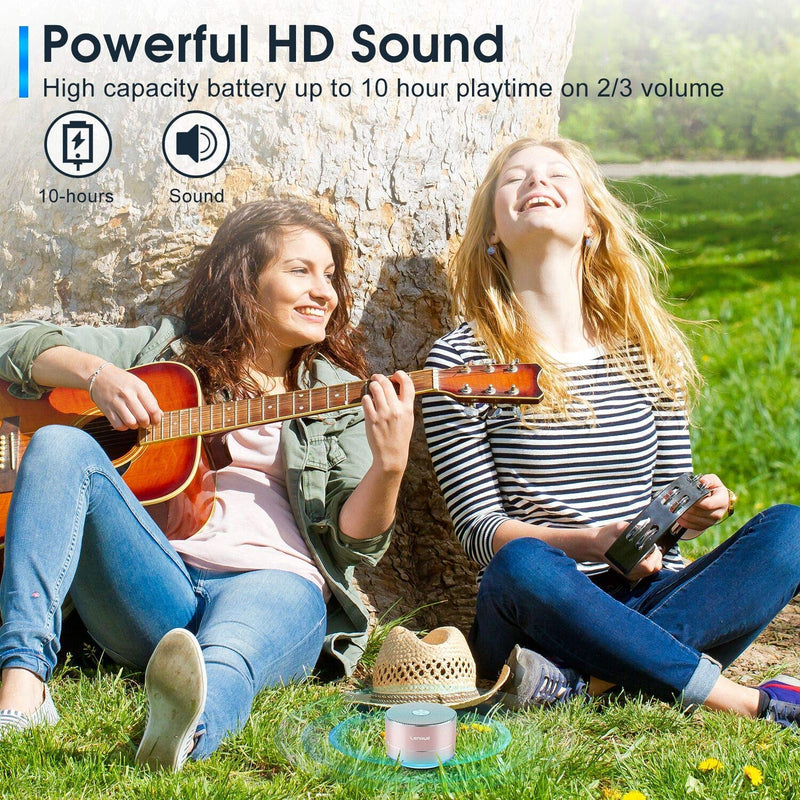 A2 LENRUE Portable Wireless Bluetooth Speaker with Built-in-Mic,Handsfree Call,AUX Line,TF Card,HD Sound and Bass for iPhone Ipad Android Smartphone and More(Rose Gold) Rose Gold
