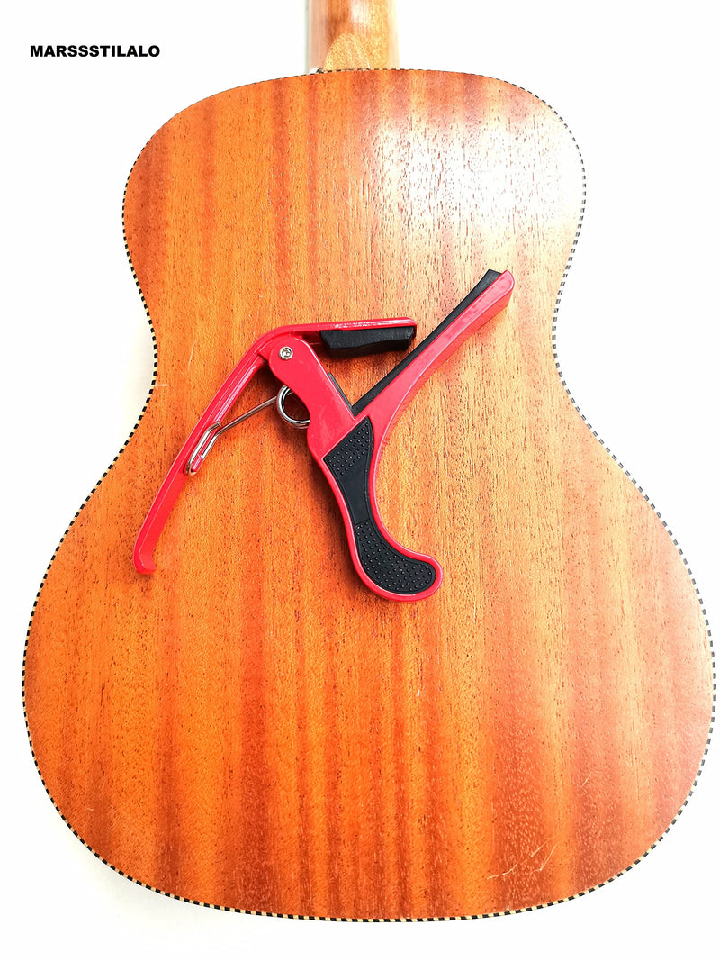 Professinal Metal Capo for Acoustic Guitars Electric Bass (Red) Red