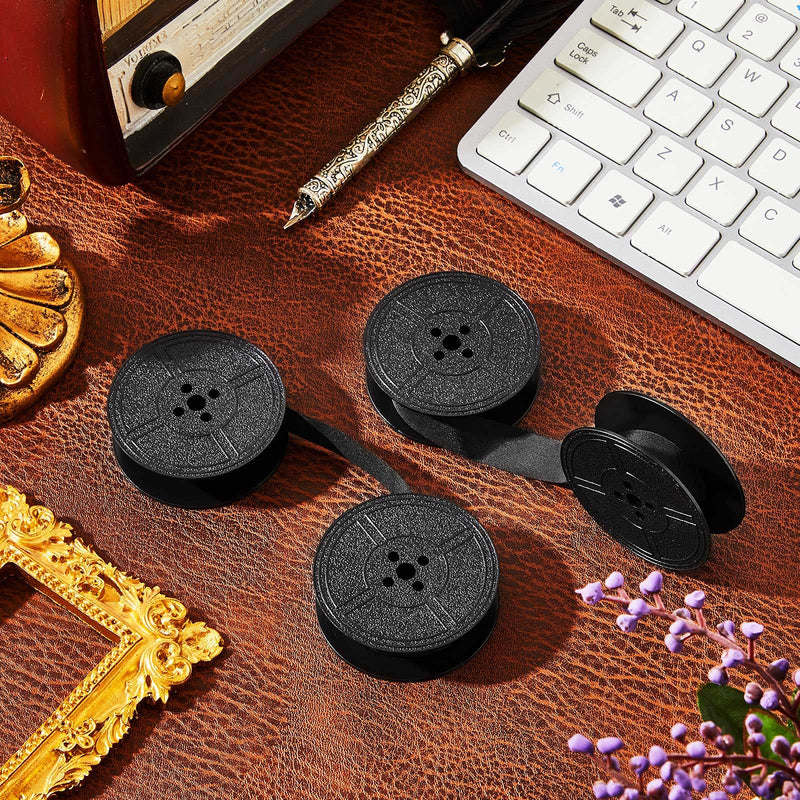 4 Pairs Universal Typewriter Ribbon Twin Spool Typewriter Ribbon Twin Spool Replacement Pack for Most Typewriter (Black) Black