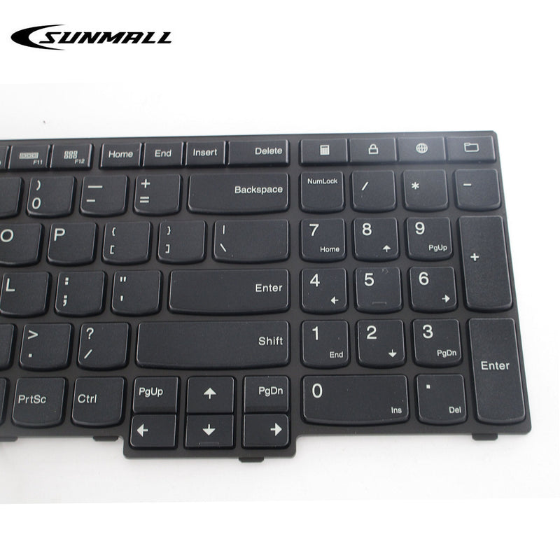 SUNMALL Laptop Keyboard Replacement with Frame Compatible with Lenovo Thinkpad E550 E550C E555 E560 E565 Series Laptop Black US Layout