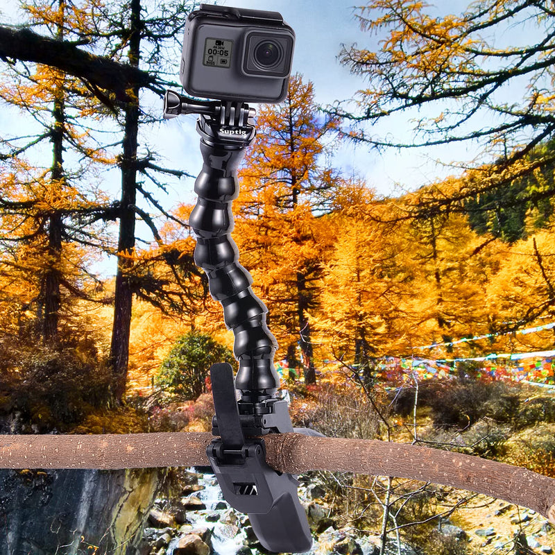 Suptig Jaws Flex Clamp Mount Gooseneck Mount for GoPro Hero 12 Hero 11 Hero 10 Hero 9 Hero 8 Hero 7 Hero 6 Hero 5 Hero 4 Session Hero 3+ Hero 3 Akaso EK7000 Arlo Action Cameras