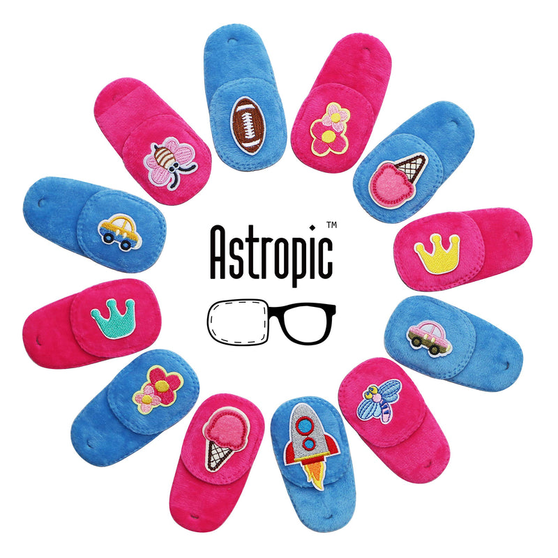2Pcs Eye Patches for Kids | Girls Eye Patch for Glasses | Medical Eye Patches for Children with Lazy Eye | Amblyopia Eye Patch for Toddlers to Cover Either Eye (Pink Flower & Blue Icecream) Pink Flower & Blue Icecream