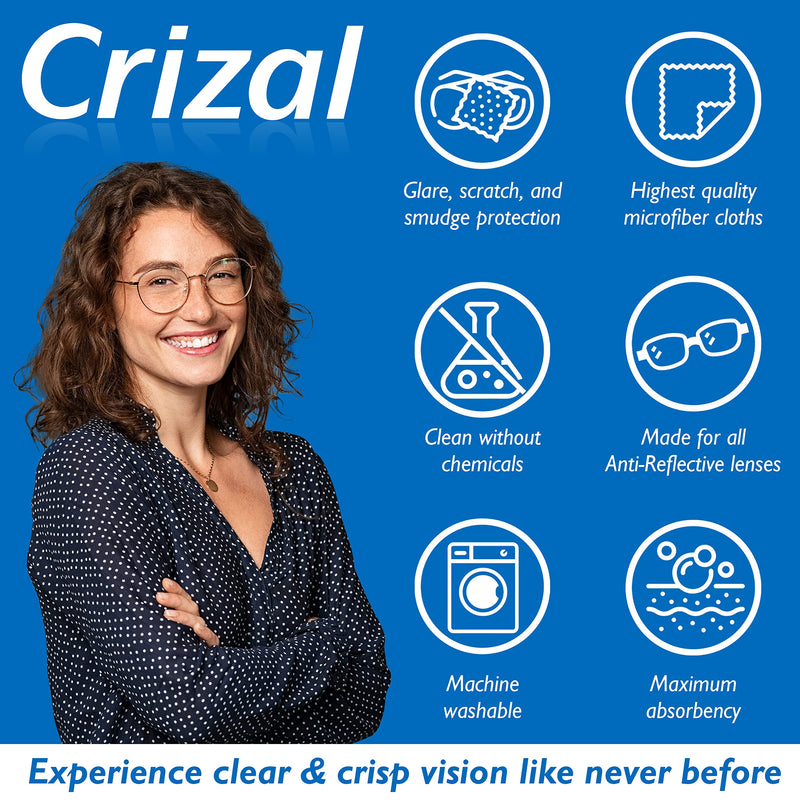 Crizal Eyeglass Lens Cleaner Kit, 1 Doctor Recommended for Anti Reflective Lenses and Coating, 2oz Crizal Spray w/Crizal Microfiber Cloth, 2pk 2oz Spray W/Cloth, 2 Pack