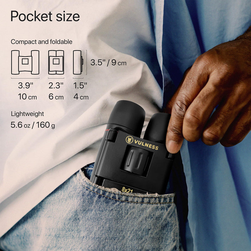 [AUSTRALIA] - Binoculars for Adults | Compact Small Mini Travel Binocular for Bird Watching High Powered Electronics Cruise Ship Essentials Norwegian Alaska Must Haves Hiking Camping Gear a by VULNESS (Black, 8X21) Black 