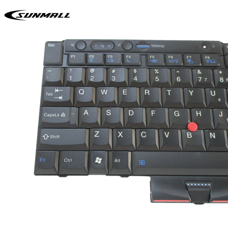 SUNMALL New Laptop Keyboard with Pointer Compatible with Lenovo ThinkPad T400S T410 T410S T410I T410SI T420 T420I T420S T510 T510I T520 W510 W520 X220 X220I X220S X220T US Layout Black