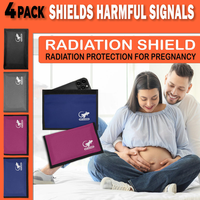 Faraday Bag Anti-Tracking GPS RFID Car Key Signal Blocker Wallet Shielding Pouch Protective Case for Cell Phone Car Key FOB, Data Privacy, Electronic Device Security (4 PACK - FAMILY PACK) 4 PACK - FAMILY PACK