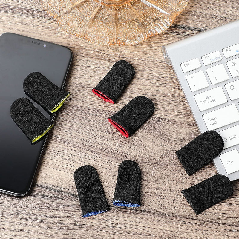 [AUSTRALIA] - 120 Pcs Finger Sleeve for Gaming Anti Sweat Game Controller Finger Thumb Sleeve Breathable Finger Covers Touchscreen Gaming Gloves for Mobile Phone Game, 4 Designs (Colorful) Colorful 