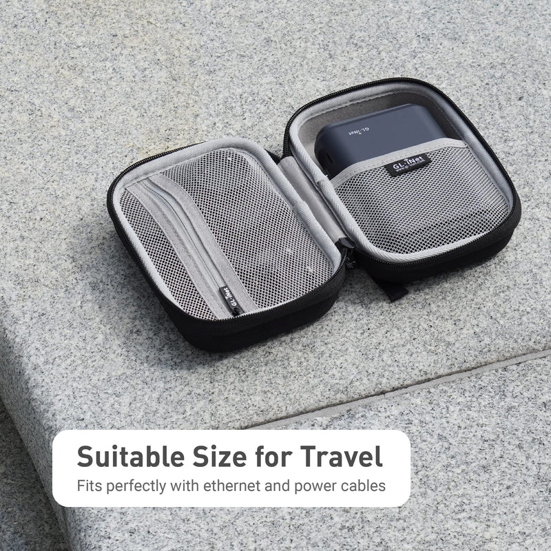 GL.iNet Gadget Organizer Case for Travel Routers GL-AXT1800/ MT3000/ SFT1200/ E750/ A1300, Chargers, Cables, and Accessories, Durable Pouch, Hand-Carry EVA Bag, Anti-Shock, Water Resistant (Black) Black