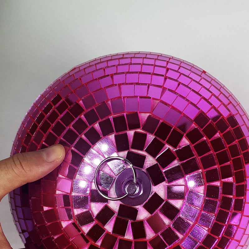 8" Mirror Disco Ball - Cool and Fun Hanging Party Disco Ball for Big Party Decorations, Party Design、Decorate (8 inch, Pink) 8 inch
