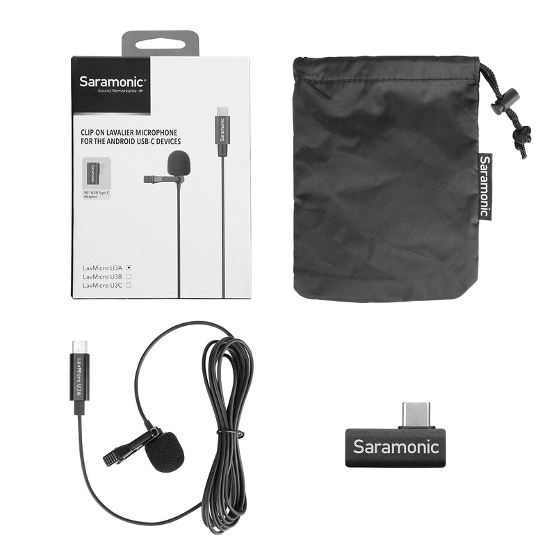 Saramonic LavMicro U3A USB-C Lavalier Microphone for iPhone 15, Android, new iPad, Computers & more with 6.6' Cable & 90˚ Adapter for Vlogging, Interviews, YouTube, TikTok, Live Streaming USB-C - 6.6'