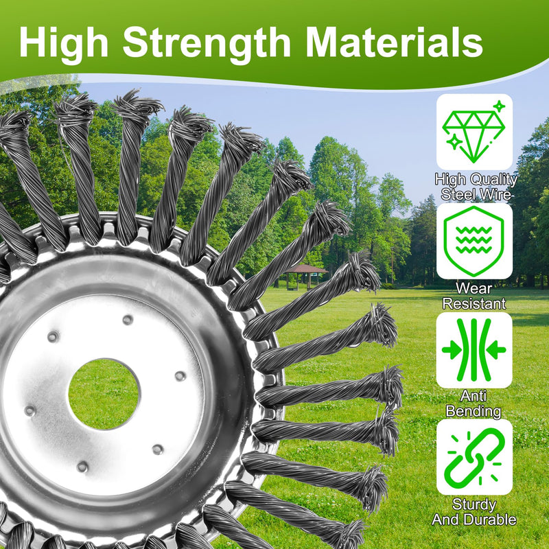 Weed Brush Cutter, Wild Herb Brush for Brush Cutter, 8 Inch Professional Weed Brush for Grass Trimmer, 25 mm Bore Steel Brush for Lawn Mower Brush, Removal of Weeds and Moss (8 Inches) 8 inches