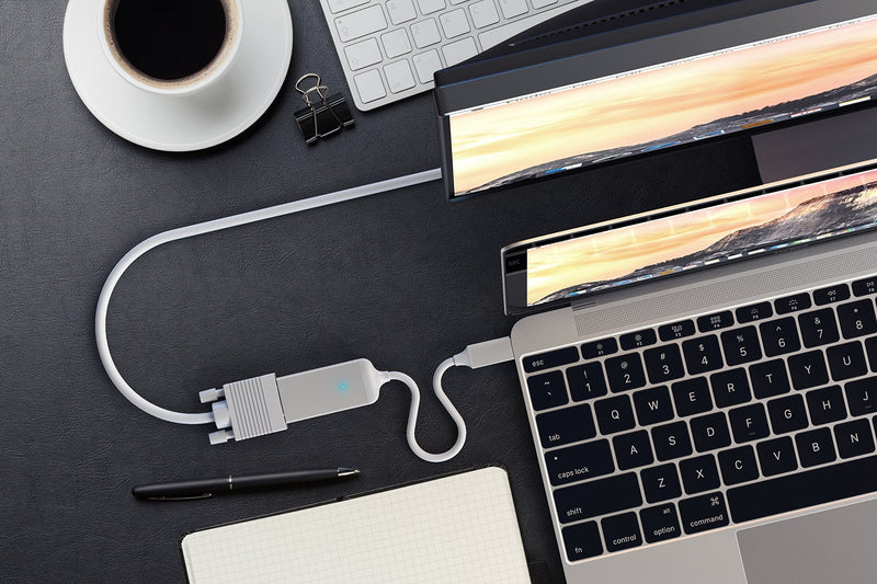 Satechi Type-C VGA USB-C Cable Adapter 1080p/60Hz - Compatible with 2018 MacBook Air, 2018 iPad Pro, 2016/2017/2018 MacBook Pro/MacBook, Microsoft Surface Go and More (Silver) Silver