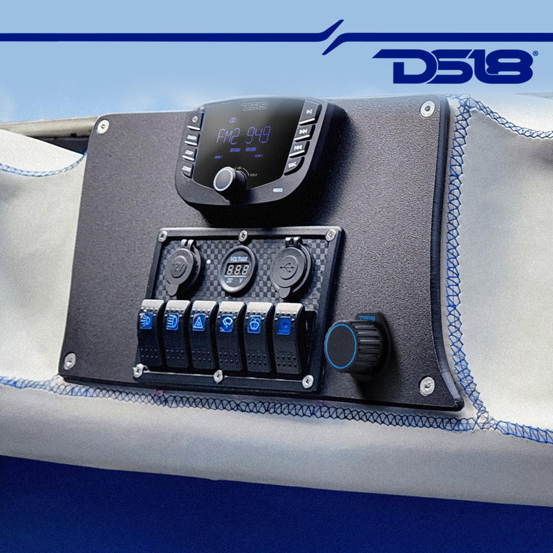 DS18 MBKR Marine Bass Knob Remote Gain/Volume - Compatible with Any Source Unit - Bass Knob Level Controller - Universal RCA Line Level Control Waterproof Design for All Audio Applications