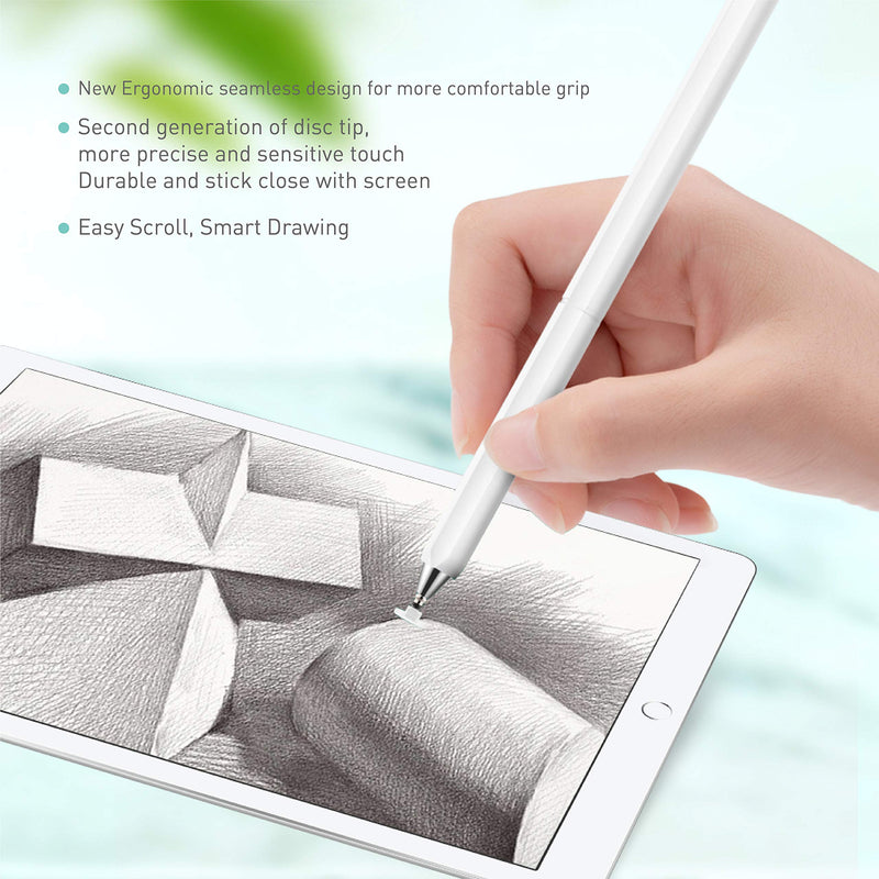 Stylus Pens, Universal High Sensitive & Precision Capacitive Disc Tip Touch Screen Pen Stylus for iPhone/iPad/Pro/Samsung/Galaxy/Tablet/Kindle/Computer/FireTablet Black/White