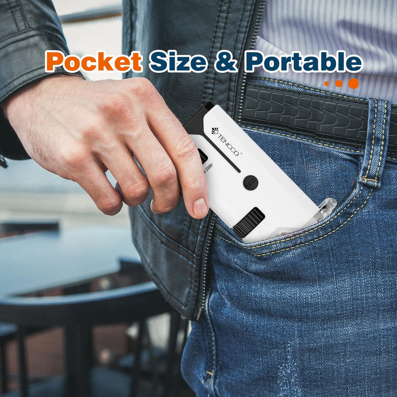 100x-250x Mini Pocket Microscope for Kids Adults, Protable Handheld Microscope with 5 Microscope Slides, Phone Adapter, Miniscope Portable Microscope Kit for Kids Adults Science Lab Education,White White