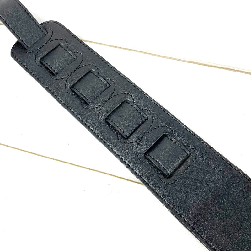 Walker & Williams CVG-56 Black Leather Strap With 100% Hand Tooled Red Rose Design