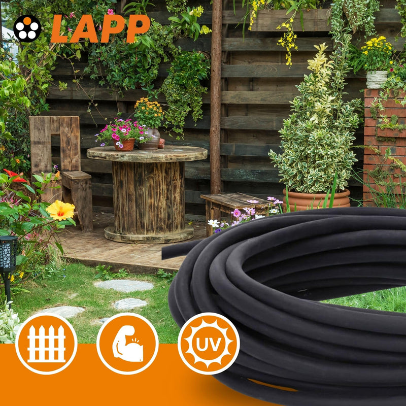 10 m Lapp 1030530 LiYCY Shielded Control Cable 2 x 0.75 mm² I UV-Resistant I Signal Cable 2 Core I Data Cable for Outdoor Use I Soldering Cable I Connection Cable LED I Connection Cable Black