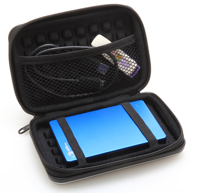 KAYOND Anti-Shock Silver Aluminium Carry Travel Protective Storage Case Bag for 2.5" Inch Portable External Hard Drive HDD USB 2.0/3.0 (Blue) Blue