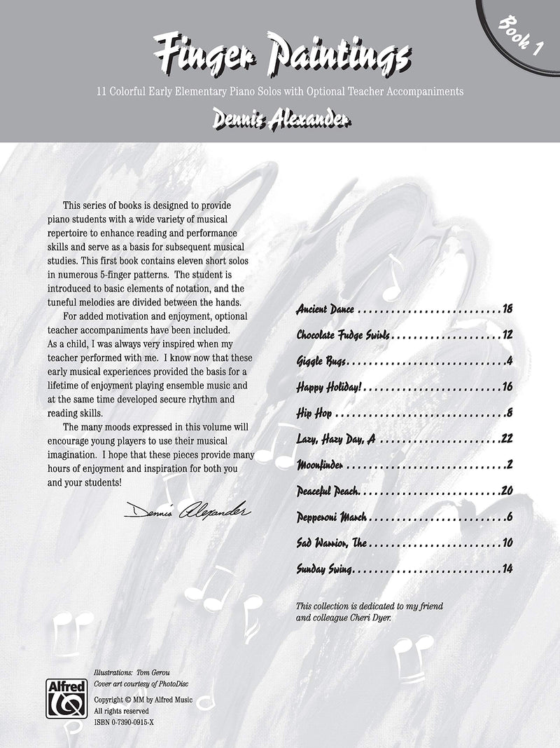 Finger Paintings, Bk 1: 11 Colorful Early Elementary Piano Solos with Optional Teacher Accompaniments