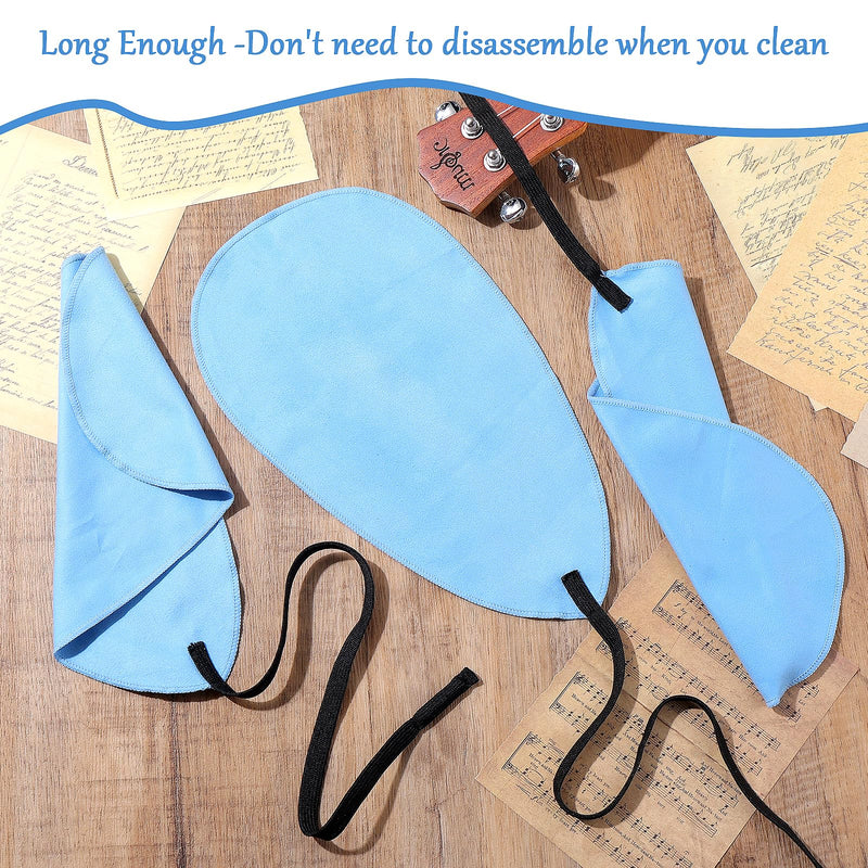 Prasacco 3 Pcs Clarinet Swab Cloth Clarinet Cleaning Cloth for Inside Tube Clarinet Cleaning Kit Clarinet Accessories Cleaning Swab Suitable for Clarinet Piccolo Flute Saxophone (Blue)