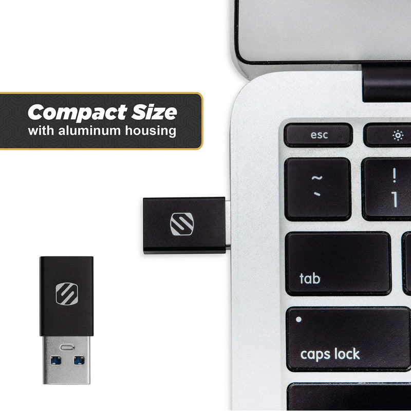 SCOSCHE ACA-2PKSP Strikeline USB Type-C to USB Type-A Adapter 2-Pack - Black