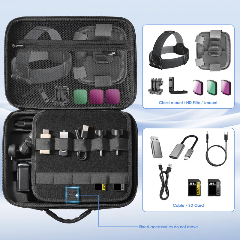 STARTRC VCR Carrying Case Bag+Magnetic Quick Release Mount for Insta360 ACE Pro/Ace Pro 2 Xplorer Grip Kit Accessories