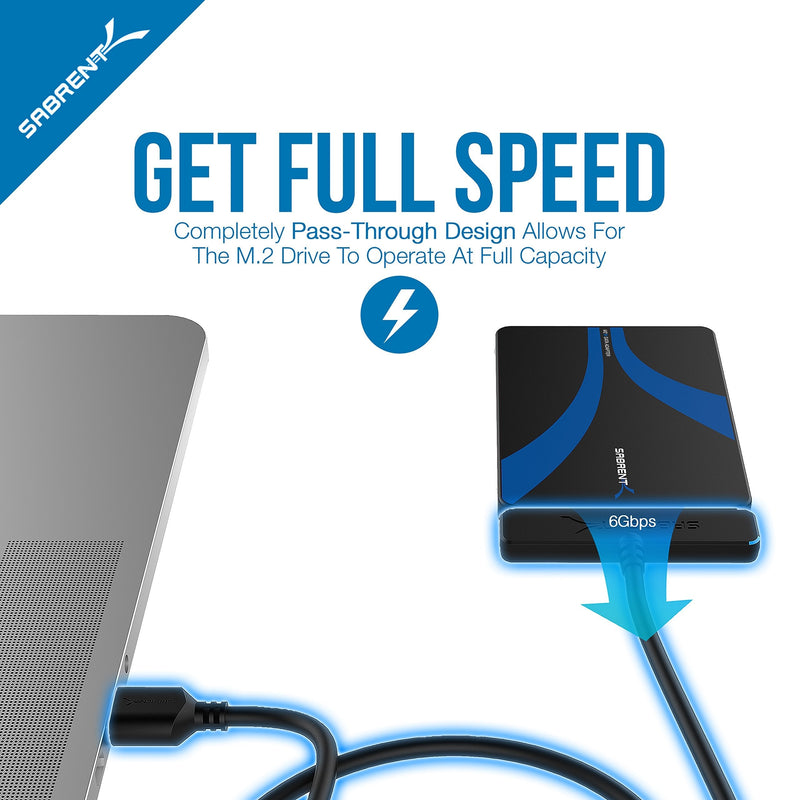 SABRENT M.2 SSD to 2.5-Inch SATA III Aluminum Enclosure Adapter (EC-M2SA) M.2 to SATA