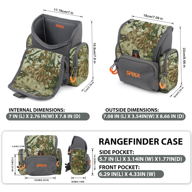 SPIKA Binocular Harness Chest Pack, Bino Case with Rangefinder Waterproof Pouch for Hunting Camo