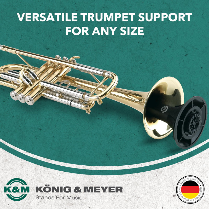 K&M König & Meyer 15213.077.55 Trumpet In-Bell 5 Leg Metal Stand and Holder - Professional Grade for all Musicians - Lightweight & Compact - Stable Secure Folding Base - German Made Black