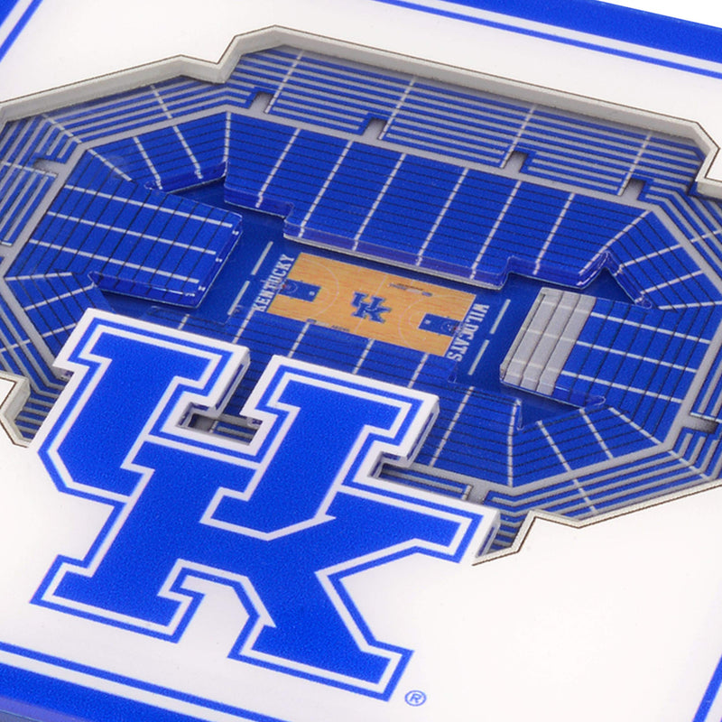 YouTheFan NCAA StadiumView 3D Coaster Kentucky Wildcats 4" x 4" Team Colors