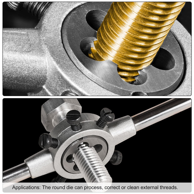 sourcing map M12 X 1.25 Metric Round Bar Machine Thread Left Hand Thread Alloy Tool Steel
