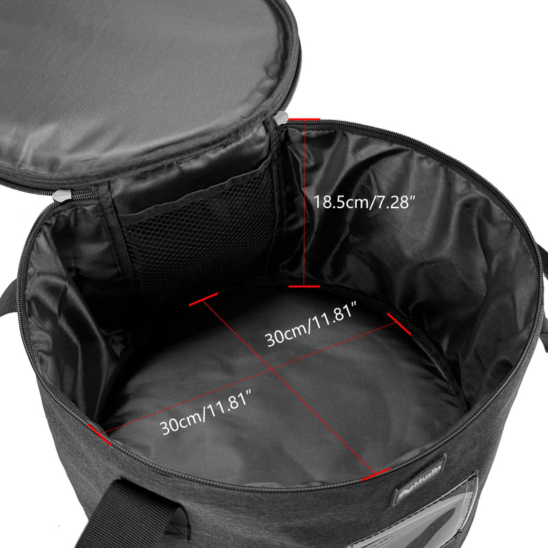 Accessories Bag for Guitar, Bass, Keyboard, Drums Cables & Adapters Multi-Function Round Storage, Internal Mesh Pocket for Connectors, Convenient and Stylish Music Gear Organizer.