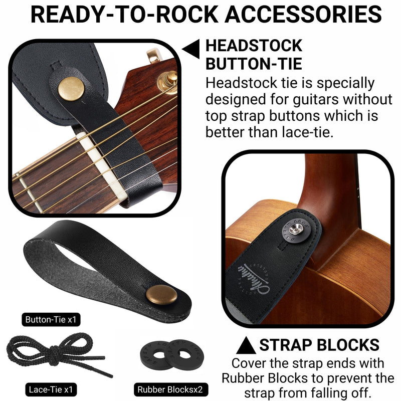 Amumu Guitar Strap – 2" Rose SKull Pattern for Acoustic, Electric and Bass Guitars, Adjustable 36'' - 63"