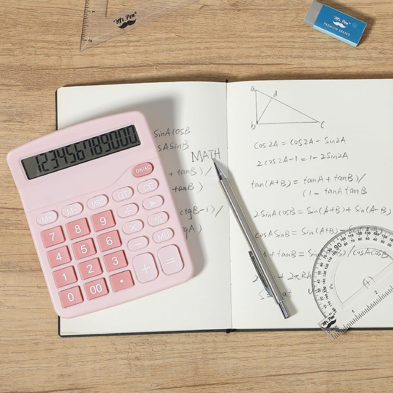 Mr. Pen- Calculator, Pink, Calculators Large Display, Standard Function Calculator, 12-Digit, Calculators Desktop, Office Calculator, Desktop Calculator, Desk Calculator Large Display, Pink Calculator
