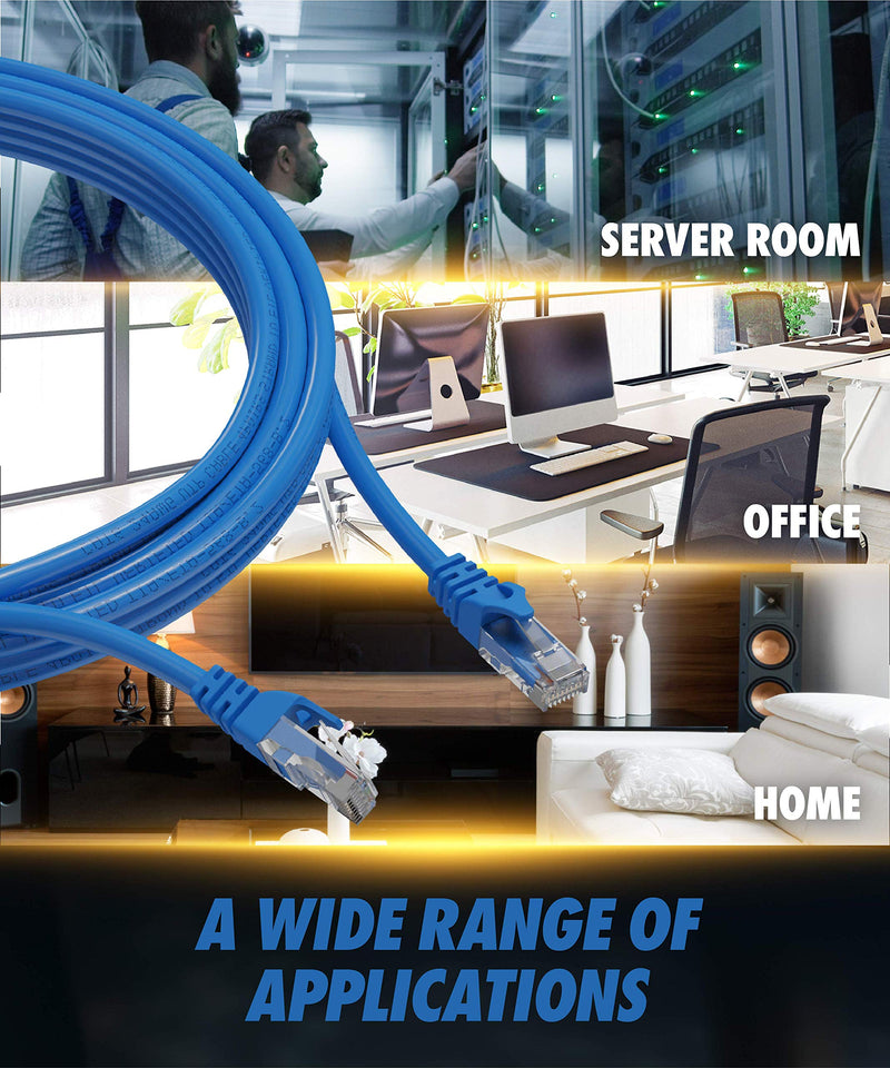 Cat6 Ethernet Cable, 75 ft - RJ45, LAN, UTP CAT 6, Network, Patch, Internet Cable - 75 Feet Black