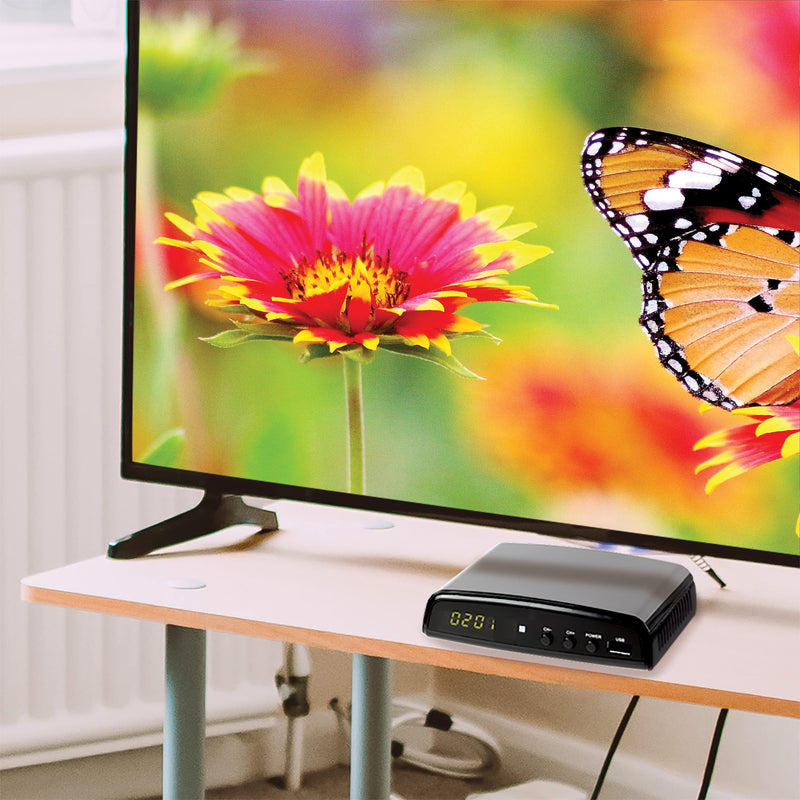 [AUSTRALIA] - QFX CV-103 Digital Converter Box W Ul Adapter, for RF in (Antenna), RF Out, HD Out, and Video Out, USB Recording, Sleep Timer Feature, Black 