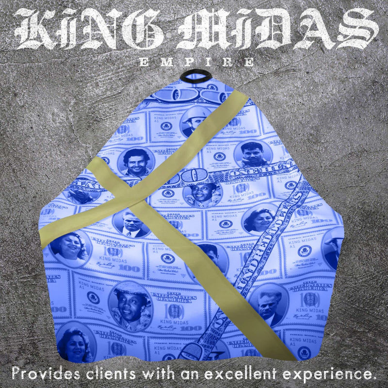 King Midas Empire Boss Money Cape - One Size Fits All - Durable and Lightweight Cape (Elastic, Blue)