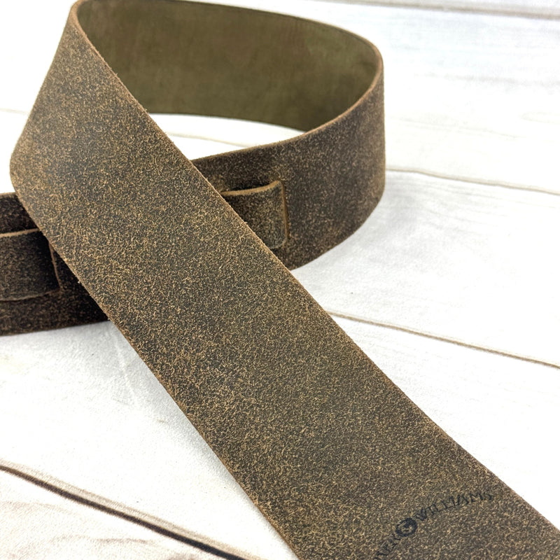 Walker & Williams STR-01 100% Italian Leather Distressed Brown “Bomber Jacket” Finish Guitar Strap