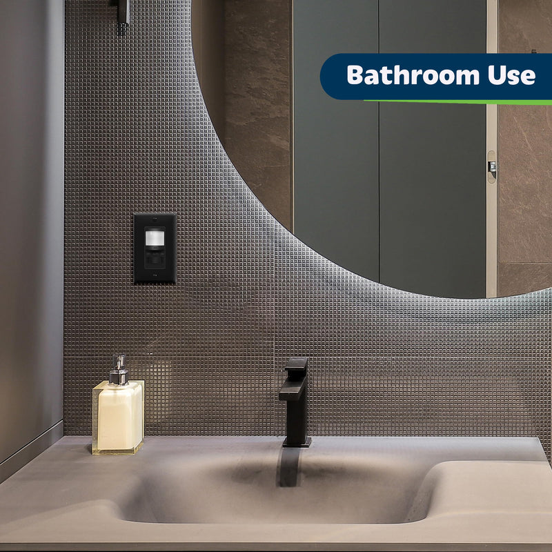 [AUSTRALIA] - TOPGREENER in Wall PIR Motion Sensor Light Switch, Occupancy Sensor Switch, 𝐍𝐞𝐮𝐭𝐫𝐚𝐥 𝐖𝐢𝐫𝐞 𝐑𝐞𝐪𝐮𝐢𝐫𝐞𝐝, On/Off Override, 𝐒𝐢𝐧𝐠𝐥𝐞 𝐏𝐨𝐥𝐞, 4A, 500W, TSOS5-BKWP,Black,2 Pack Black 2 Pack 