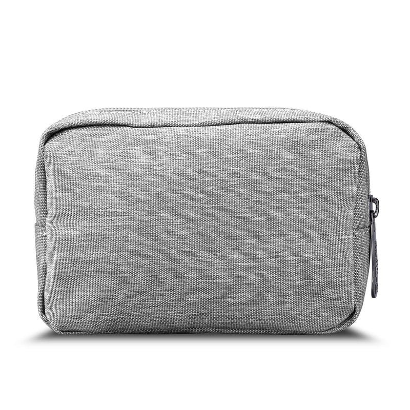 E-Tree 7 inch Canvas Zippered Small Bag, Mini Travel Makeup Carrying Case, Cosmetic Bag, Portable Electronics Accessories Organizer, Tiny Coin Purse Wallet, Little Pouch for Little Items, Grey 6" X 1.8" X 4"