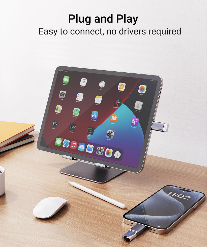 Syntech USB C to USB Adapter (2 Pack), 10Gbps USB 3.2 Gen 2 Fit Side by Side, USB C Male to USB A 3.2 Female Adapter Compatible with iPhone 15 Pro Max/iPad/iMac/MacBook Pro and Thunderbolt 4/3 Devices