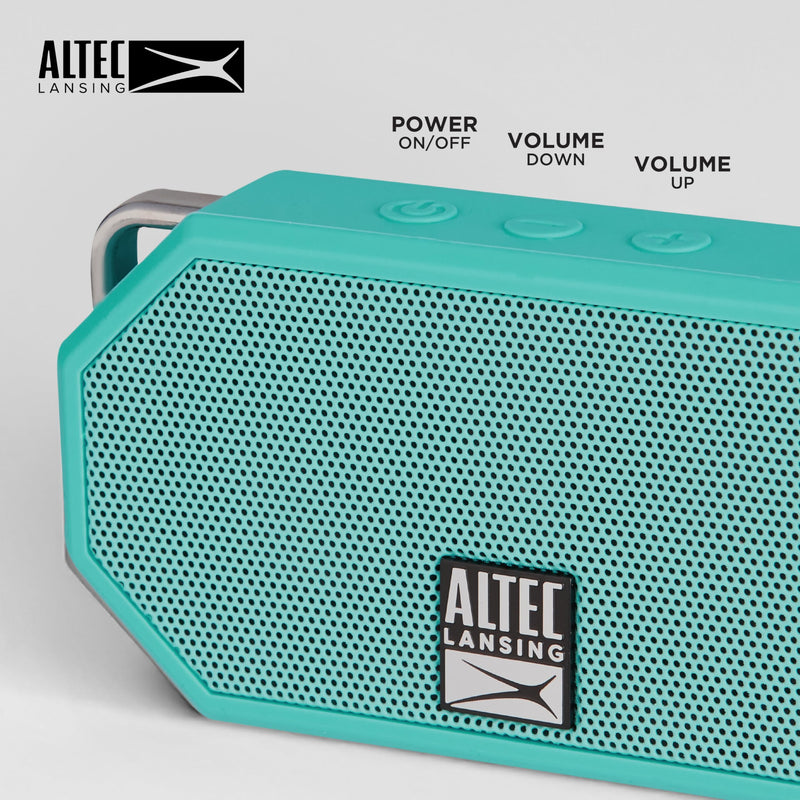 [AUSTRALIA] - Altec Lansing Mini H2O - Waterproof Bluetooth Speaker, IP67 Certified & Floats in Water, Compact & Portable Speaker for Hiking, Camping, Pool, and Beach Mint 