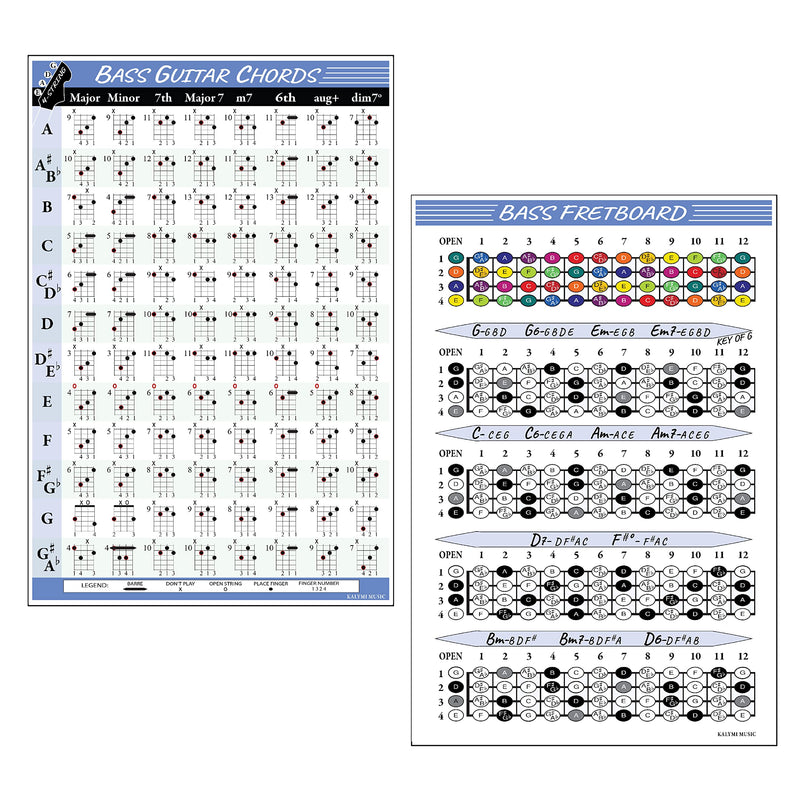 Bass Chords and Fretboard Poster Set
