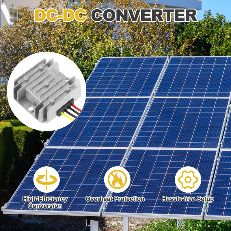 QUARKZMAN DC 12V/24V to DC 9V Voltage Converter 10A 90W Step Down Converter Voltage Reducer IP67 Waterproof Transformer Power Supply Module Power Adapter for Car Truck Solar System