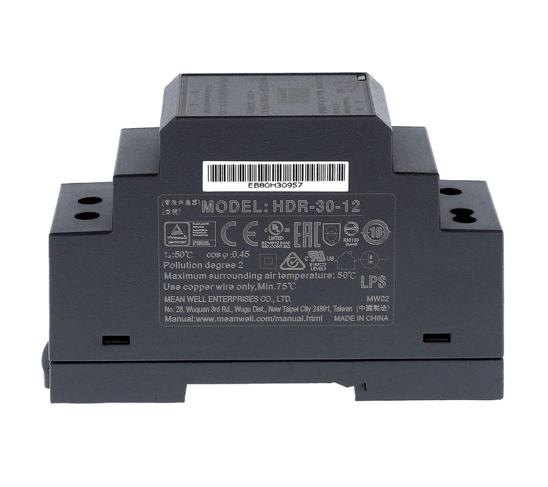 Mean Well Hdr 30 12 Power Supply DIN Rail Single