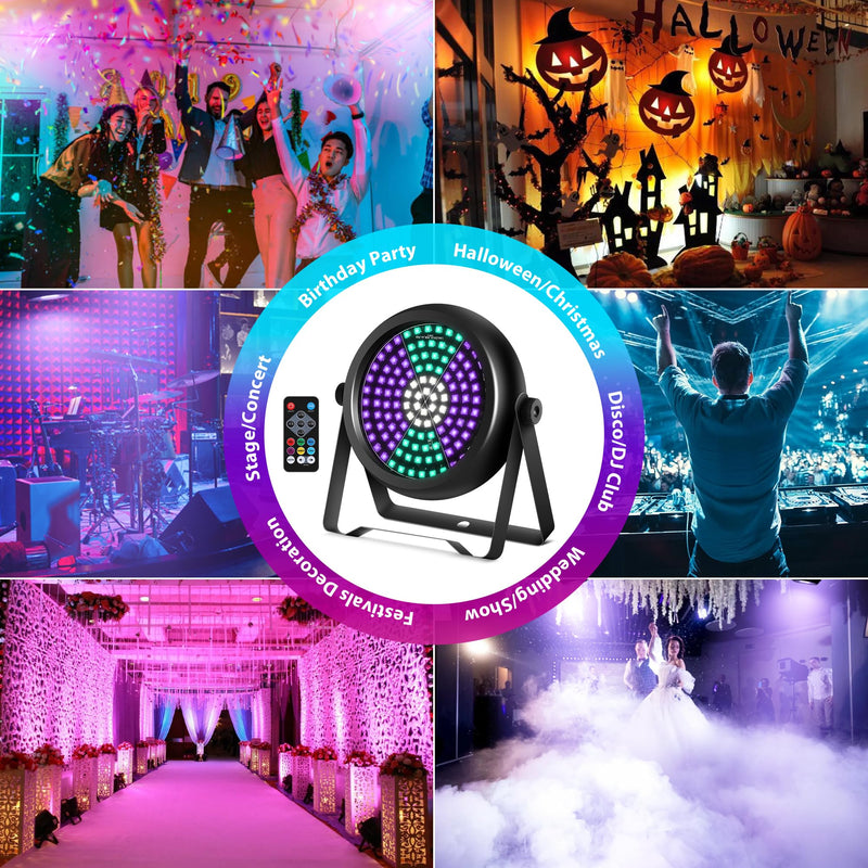 [AUSTRALIA] - Party Strobe Light,30W 126 LEDs RGB+W+UV 5IN1 Strobe Lights for Parties DJ Par Can Lights with Remote Control Sound Activated&Speed Control DJ Uplights for Birthday Party Halloween Festival 1Pack Strobe Light 
