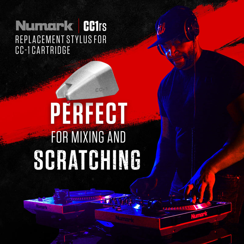 Numark CC-1RS - Premium Replacement Stylus for Numark's CC-1 Ultra-Robust DJ Turntable Cartridge, Grey